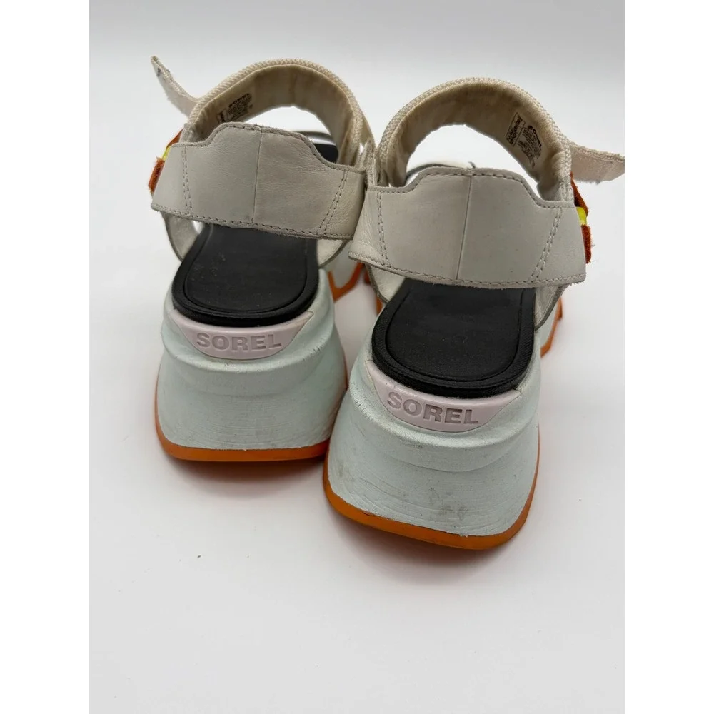 Sorel Kinetic Impact II Slingback Sandals Sea Salt Black Orange NL4962-126 8